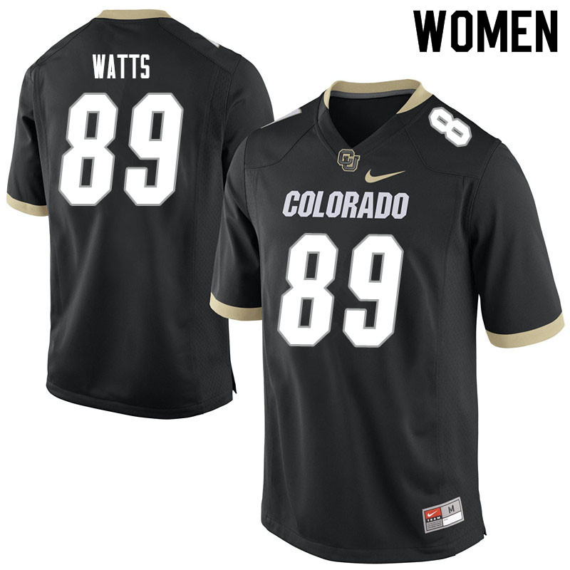 Women #89 Josh Watts Colorado Buffaloes College Football Jerseys Sale-Black - Click Image to Close